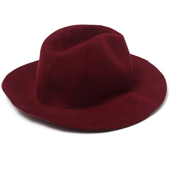 Wide Brim Wool Felt Fedoras Cloche