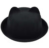 Ears Wool Derby Bowler Cap
