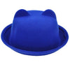Ears Wool Derby Bowler Cap