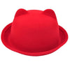 Ears Wool Derby Bowler Cap